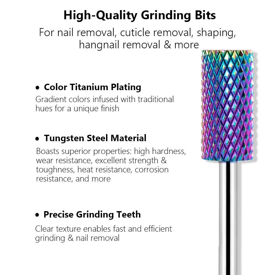 Tungsten Carbid Nail Drill Bits for Electric Manicure, Milling Cutters Nail Files for Nail Gel Polish Remove Nail Tools