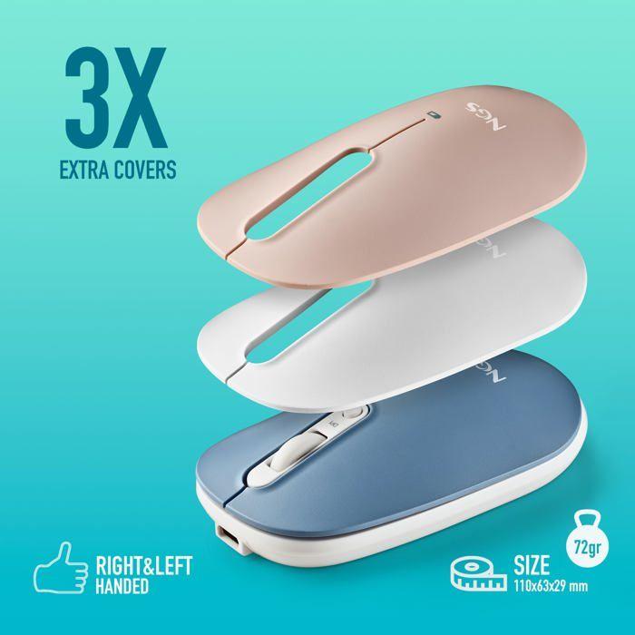 Souris sans fil - NGS - SHELL RB - Rechargeable - Multi-mode - Silencieuse