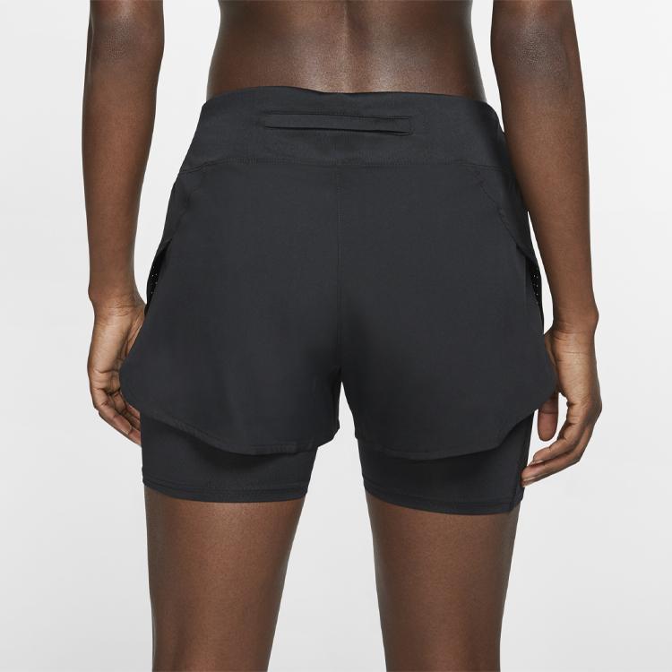 Nike 2-In-1 Running Fitness Mid-Rise Drawstring Shorts Women Shorts Black AQ5421-010