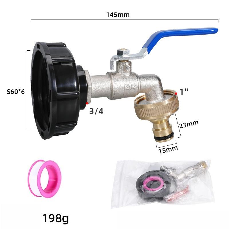 Durable IBC Tank Tap Adapter S60*6 Coarse Thread to 1/2'' 3/4'' Connector Replacement Valve Garden Home Valve Fitting Faucet