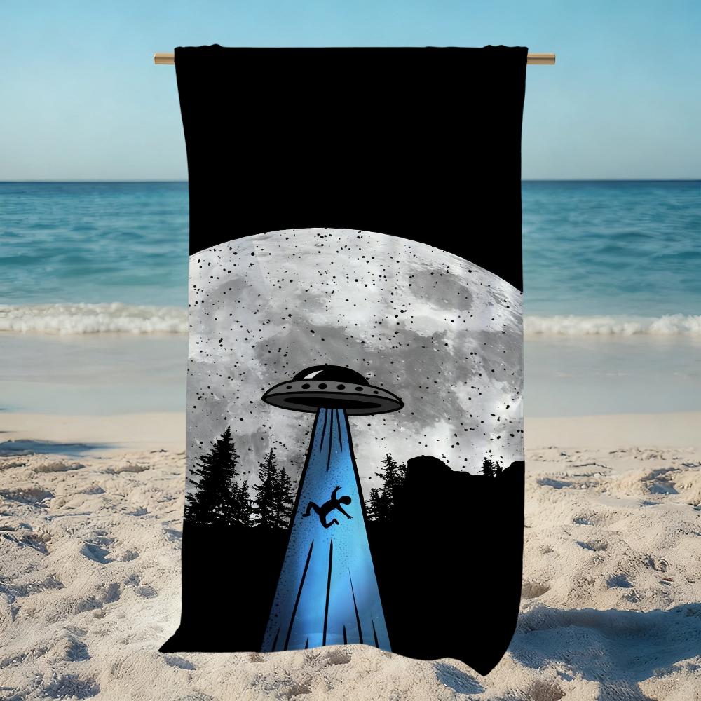 UFO Handtuch Strand Schnelltrocknend Weich Poolhandtücher Geschenk für Reise Fitnessstudio Dusche Camping Sport