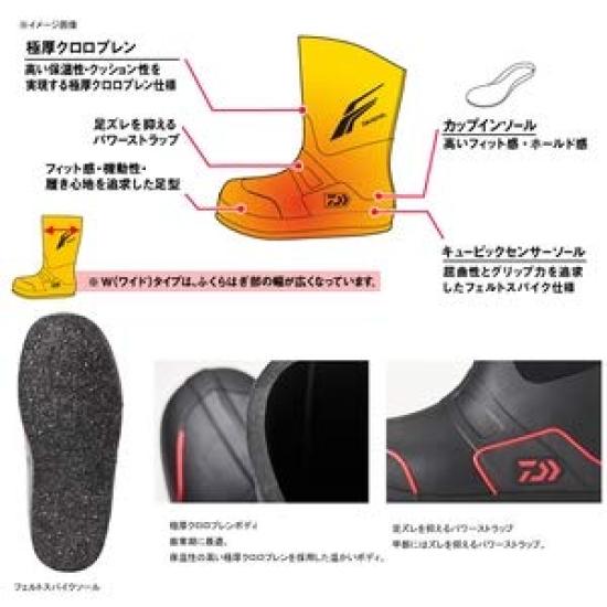 Daiwa Super Boots Size Fishing Boots Warm-Up (Felt Spikes), Black, LL, WB-3550,