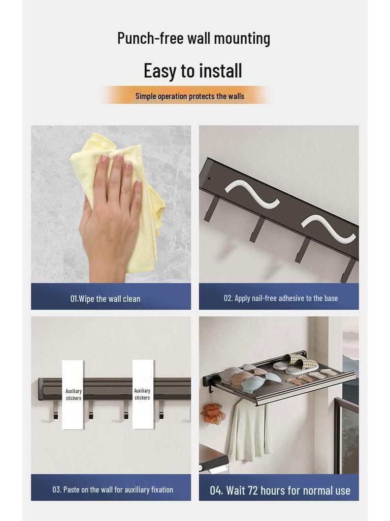 Invisible Foldable Suction Cup Drying Rack: Punch-Free, Retractable Shoe & Clothes Hanger for Balcony
