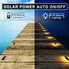 Yilaie Unique Solar Step Lights IP68 Blue LED Solar Deck Lights for Patio Fence Garden Dock Backyard Pathway Waterproof 4 Pack