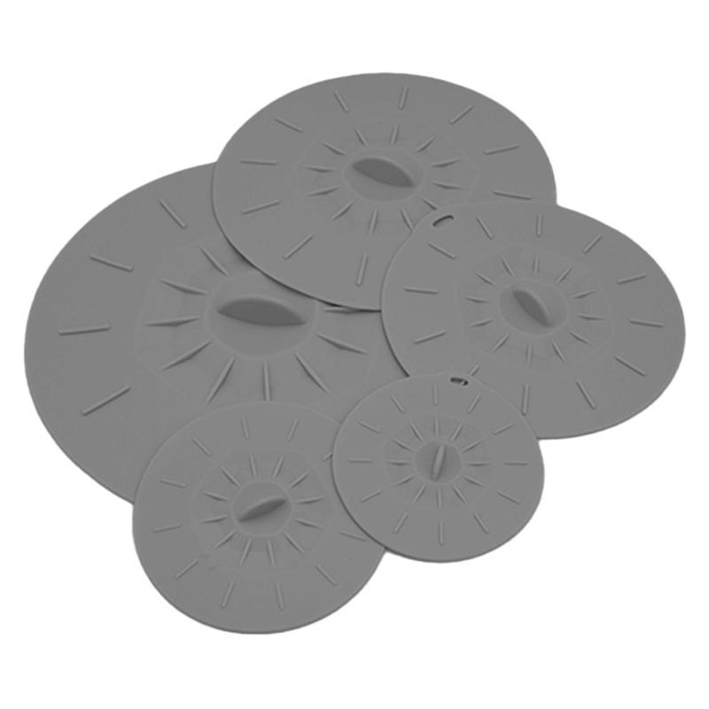 5Pcs Silicone Food Fresh Cover Universal Microwave Bowl Cover Reusable Easy Vacuum Seal Stretch Pot Caps Cooking Kitchen Gadgets