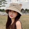 Women Cartoon Cat Ears Bucket Hat Spring Summer Wide Brim Sunshade Basin Hats Y2K Female Lady Kawaii Fordable Beach Travel Caps