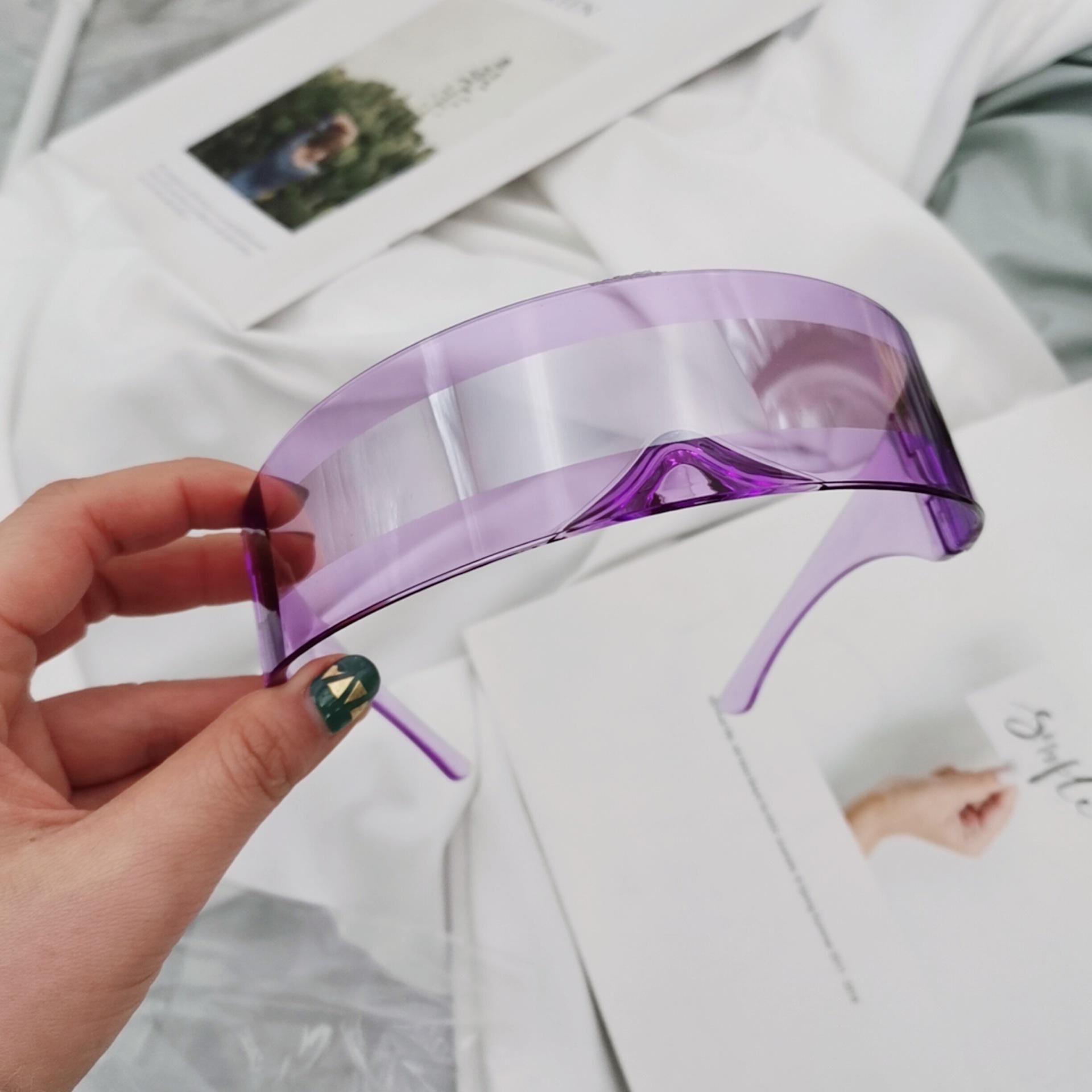 

Солнцезащитные очки Futuristic Warrior: Модные интегрированные очки для вечеринок с персонализированной повязкой на голову As shown