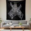 BC Rich Warlock Electric Guitar Black Silver Flame Inlay Wall Tapestry Heavy Metal Decor for Man Cave Music Room Gift