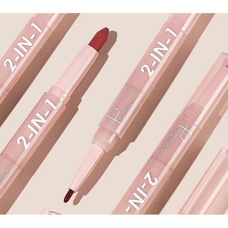 Pudaier - Dual Head Lip Liner & Lipstick - 16 Colors