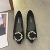 Size 35-43, large size thick-soled heightened retro British style small leather shoes women's 41 round head black lace-up versatile single shoes