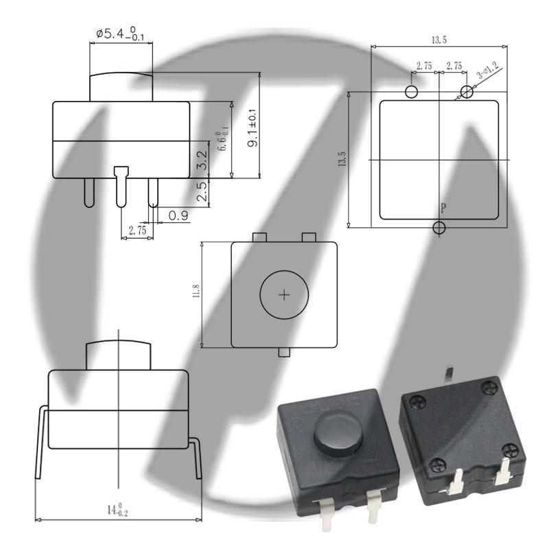 12x12 LED Flashlight Desk Lamp with Self-Locking Power Switch