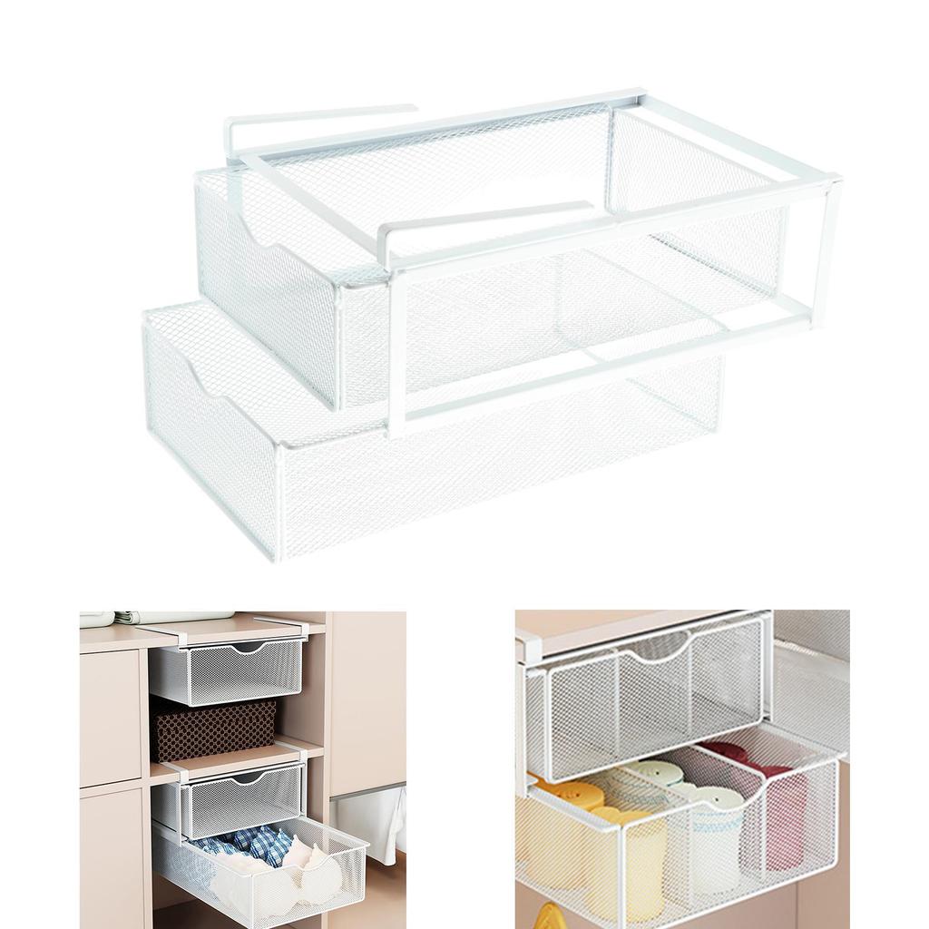 Cabinet Organizer for under Desk, Layer Pullout Drawer Basket Bedroom
