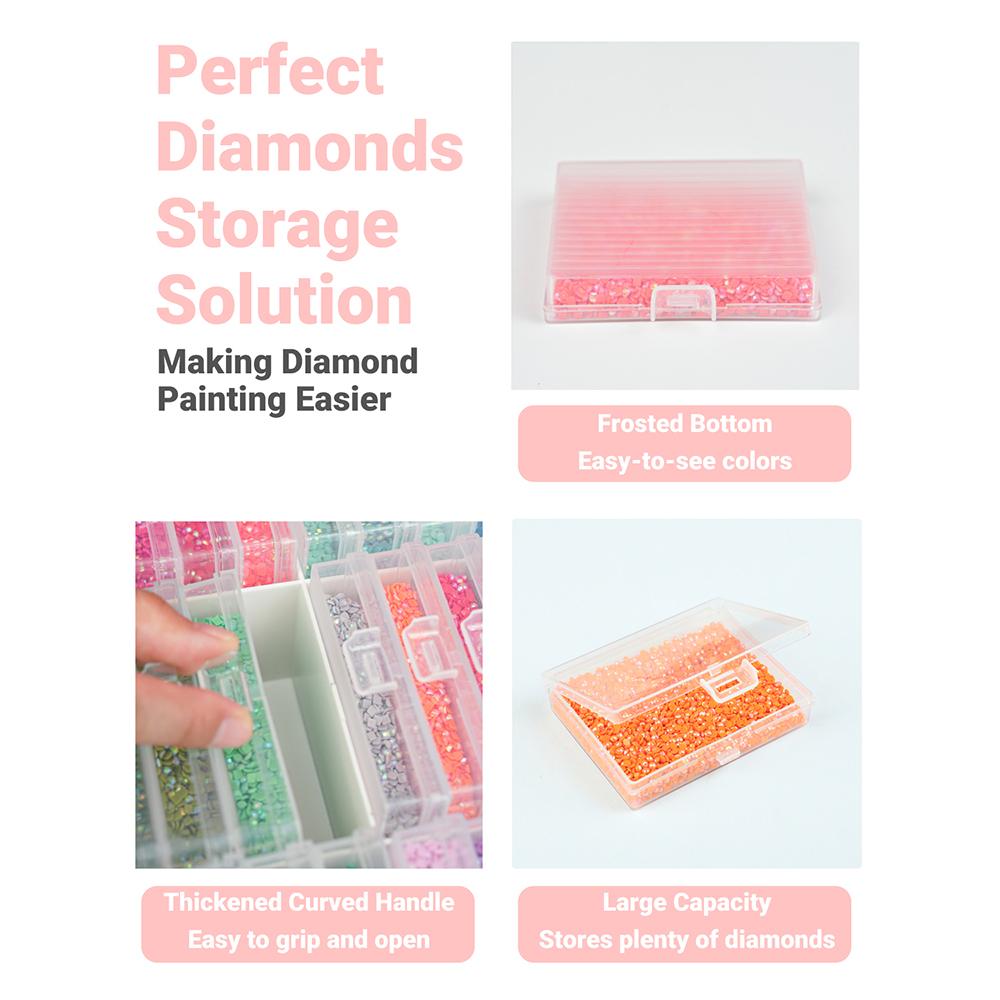 30 Grids Diamond Art Bead Box Diamond Painting Plastic Storage Box Diamond Painting Embroidery Box for Diamond Art Storage