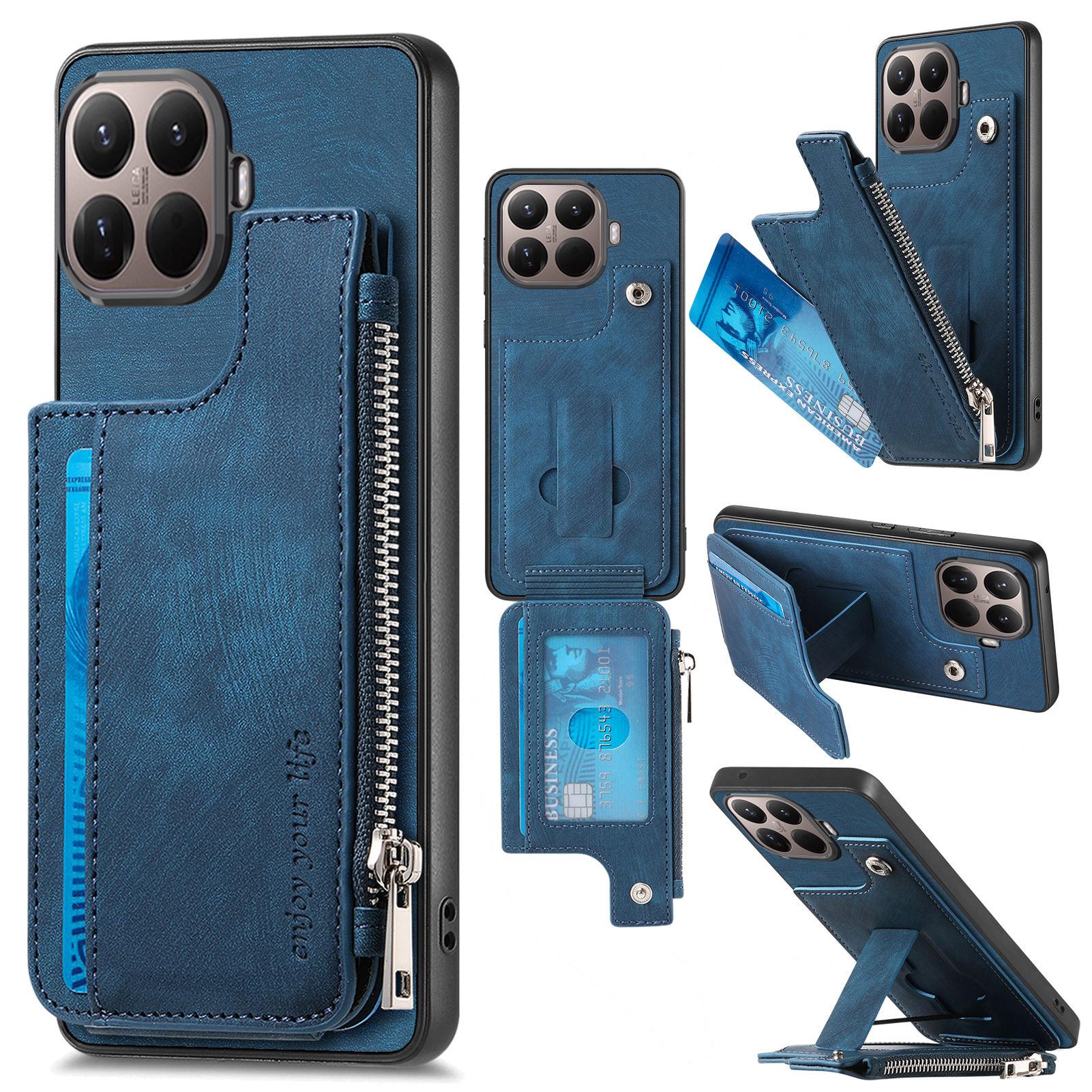 

Card Holder Kickstand Case For Xiaomi 15T Pro Leather + PC + TPU Phone Cover