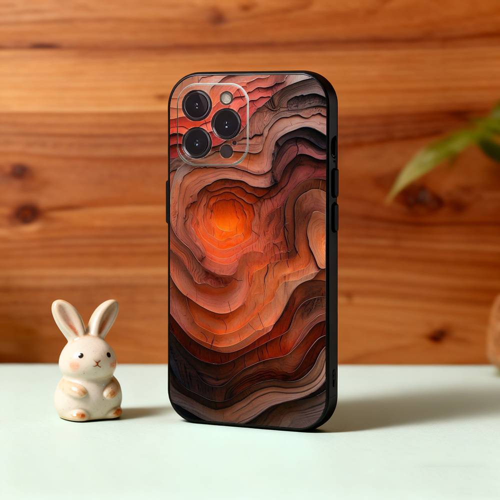 N-Natural W-Wood G-Grain Art Phone Case For iPhone17,16,15,14,13,12,Plus,Pro Max, 5G Others Soft Black Cover