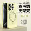 Applicable To iPhone17 Skin Matte Liquid Silicone Magnetic Suction Bracket Mobile Phone Case Apple 16 Fine Hole Protective Case 15