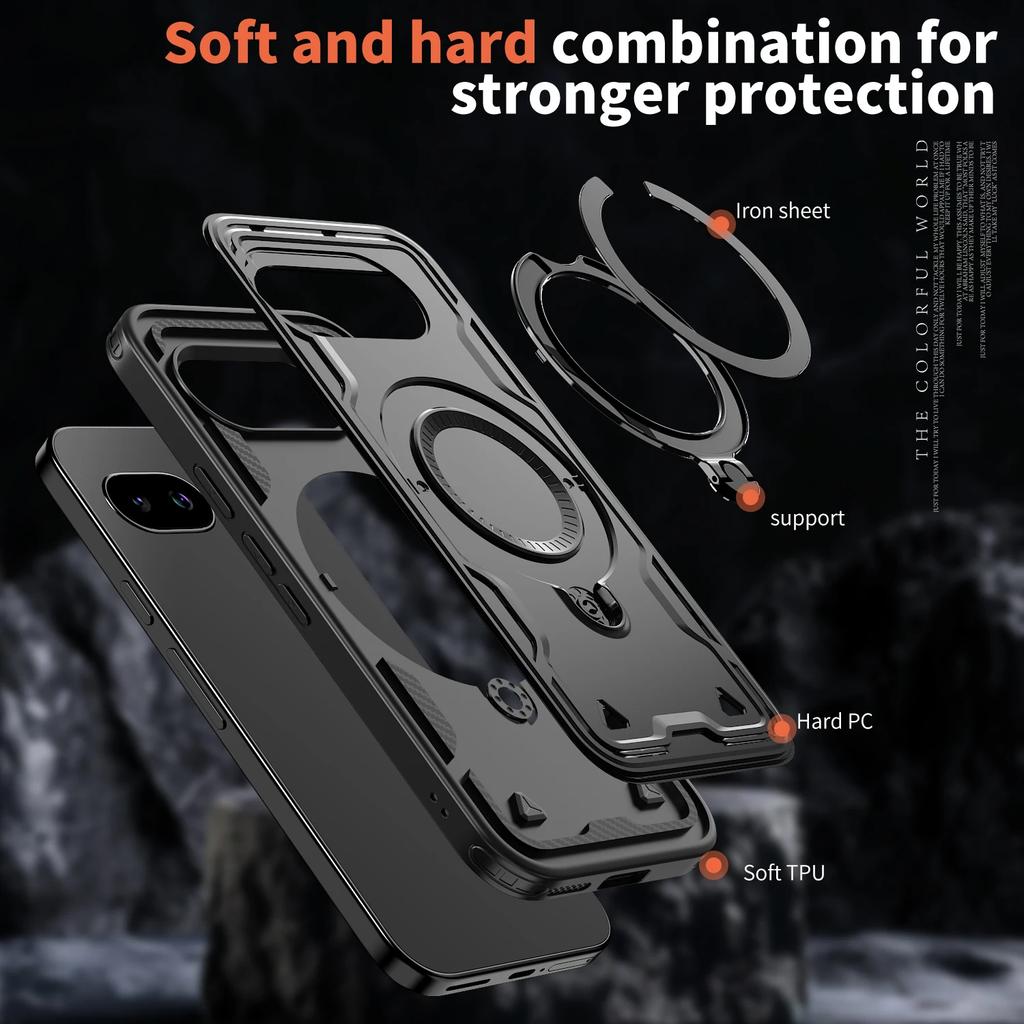 Luxury 360 ° Rotating Metal Ring Case for Google Pixel 10 Pro XL 5G Pixel9 Pixel 9 Pro 9A Pixel10 Shockproof Cover