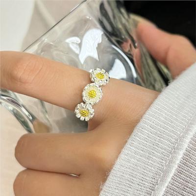 Ventfille Kupferblumenring für Damen Gänseblümchen Süß Unregelmäßig Mode Ins Verstellbarer Schmuck Partygeschenk Dropshipping