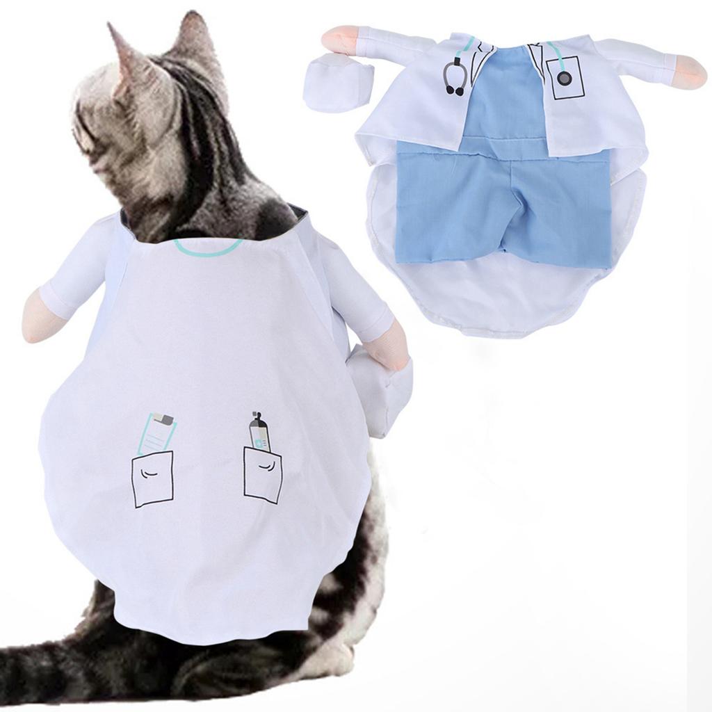 Poliestere Carini Animali Domestici Vestiti di Halloween Costume Dritto Travestimento per Gatti Cani(Dottor S)