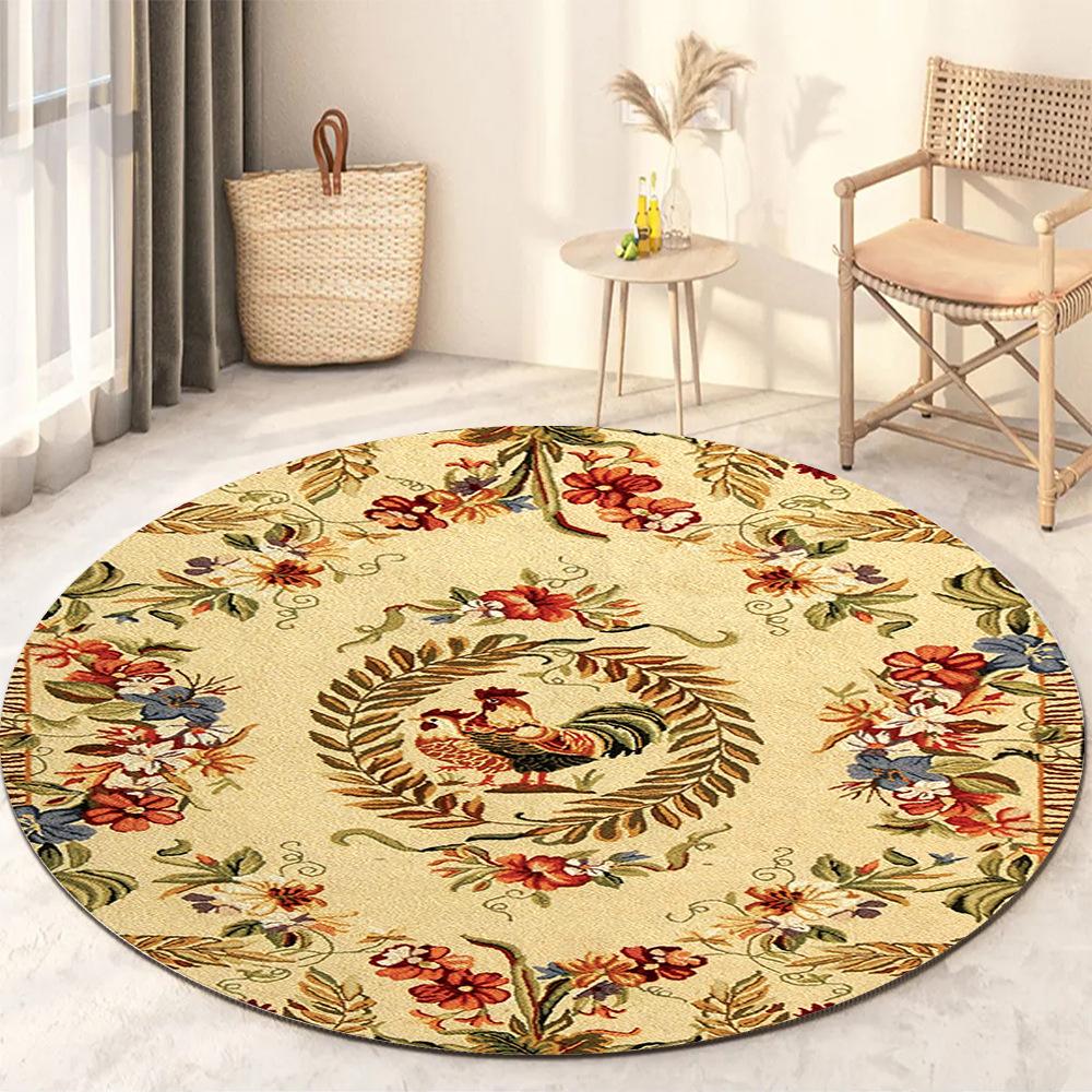 Round Living Room Carpet Thickening Bedroom Study Non-slip Floor Mats Office Circular Chair Rugs Machine Washable