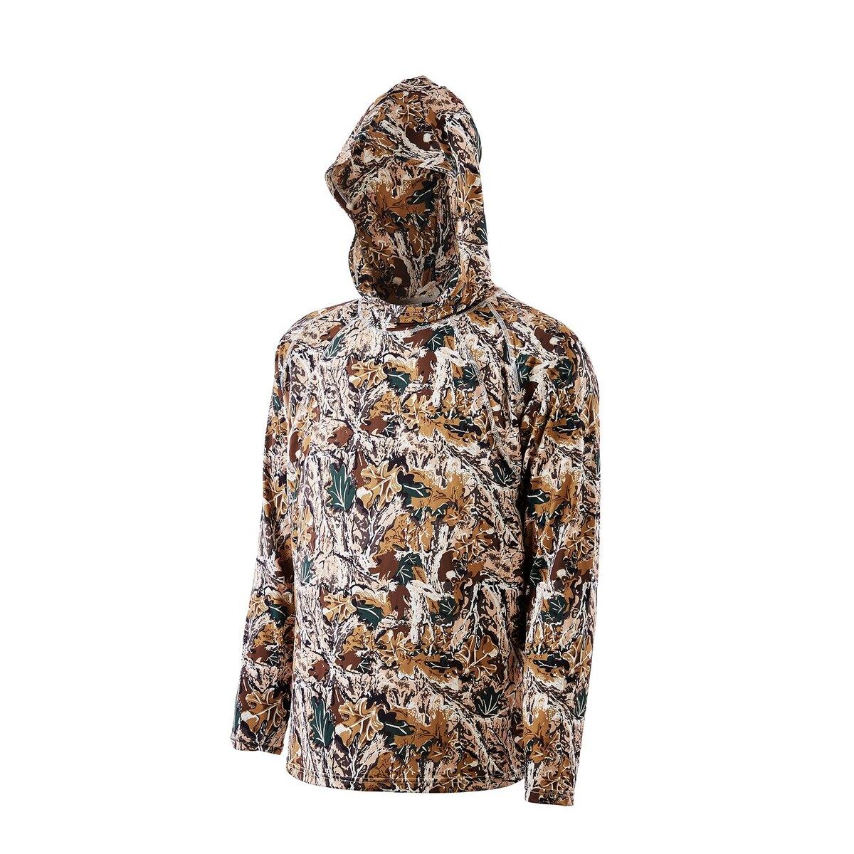 Buying Solutions, MB Camouflage Hoodie, Maat 3XL, Heren Pullover Hoodie Sweatshirt, Vochtregulerend & Ademend, Sneldrogend, Hiking Visshirt met Capuchon, Lange Mouwen