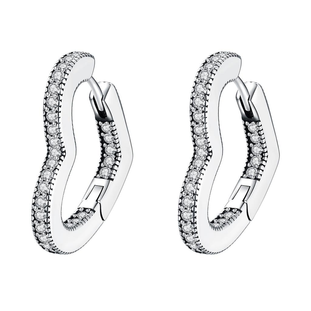 Elegant Heart Zircon Infinity Hoop Earrings Fashionable Advanced Temperament Jewelry For Women