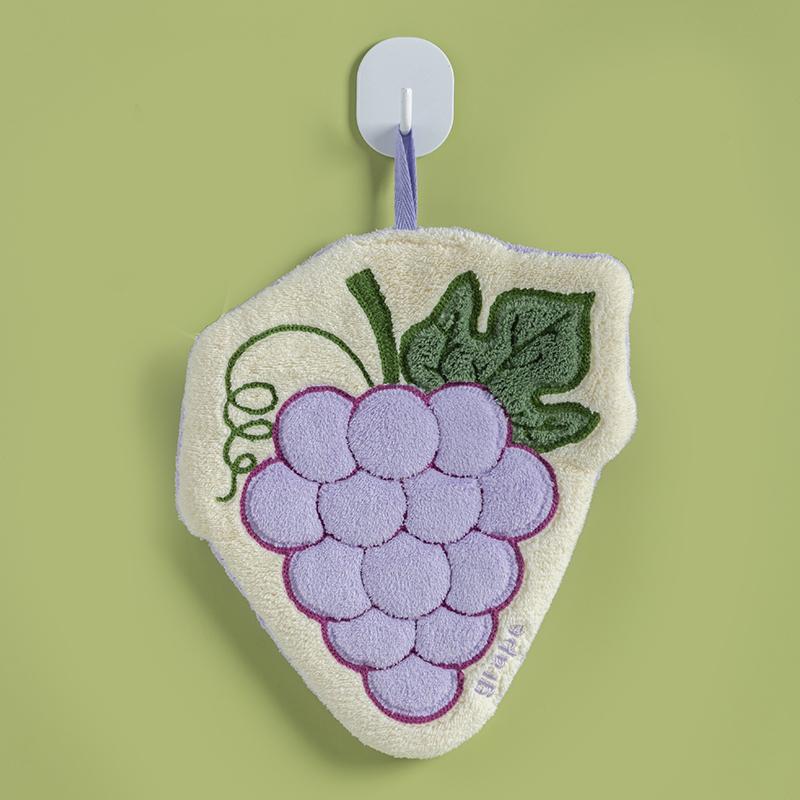 Fruit Hand Towel Kitchen Absorbent Cleaning Cloth Soft Bath Hanging Towels Kids Bathroom Flower Hand Cloth Home Supplies