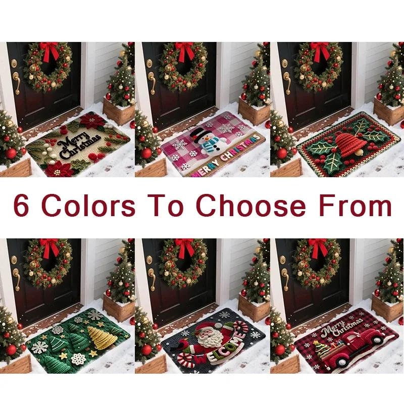 VIKAMA Christmas Welcome Doormat Santa Claus Indoor/Outdoor Area Rug Kitchen & Bedroom Mat 2026 Merry Christmas Home Decor