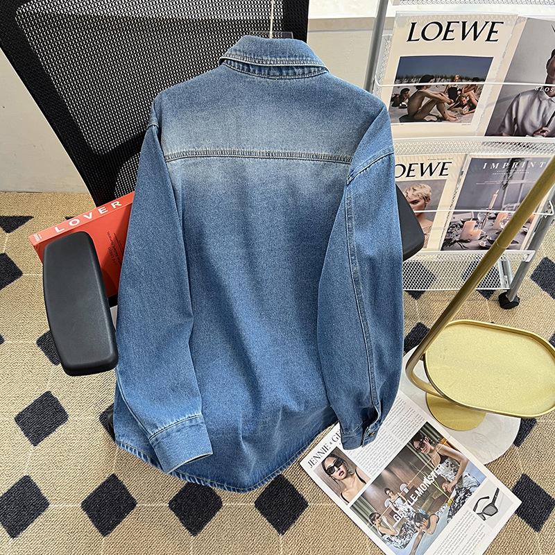 Women's Retro Soft Denim Shirt - Skin-Friendly, Loose, Versatile Top