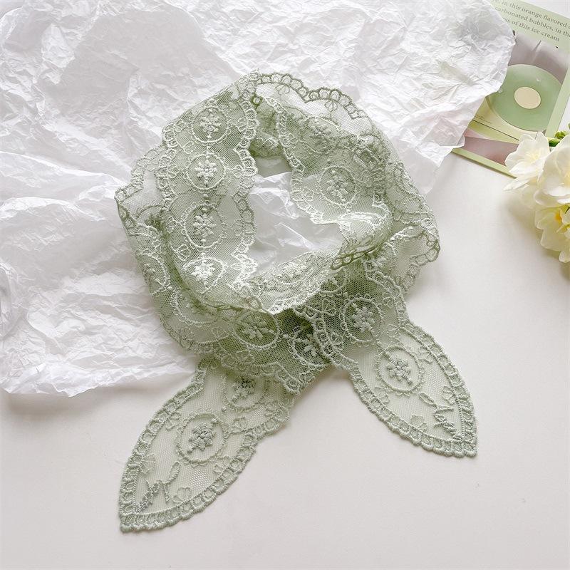 Korean Version Ins Pure Desire Lace Long Scarf Women's Spring Summer Hot Girl Layering French Accessories Hair Tie Headband