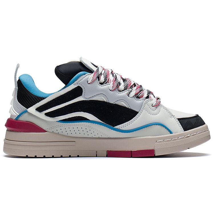 Li Ning Golden Fabric Synthetic Leather Comfortable Soft Sports Slip Resistant Shock Absorbing Wear Resistant Low Top Skate Shoes AECS073-3