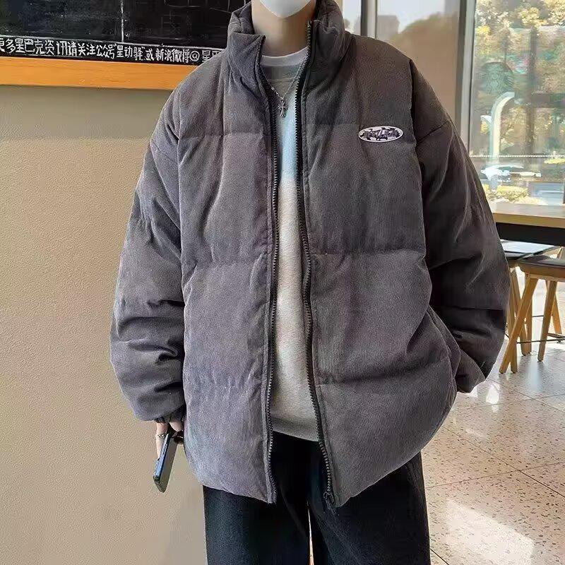 

Men s American Style Cotton Padded Winter Jacket: Trendy Loose Fit Fashion Outerwear 2XL сірий колір