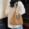 Yogodlns Trendy Hollow Out Straw Woven Bag Beach Handbag Large Capacity Bohemian Beach Bag Bucket Bag Tote Bag Hollow Shoulder Bag Travel