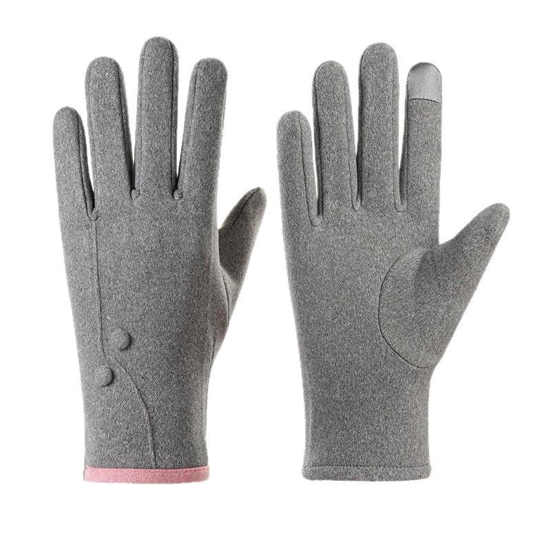 Warm Gloves Women's Autumn and Winter Velvet Thickened Windproof Touch Screen Outdoor Sports Driving Tram Riding Gloves