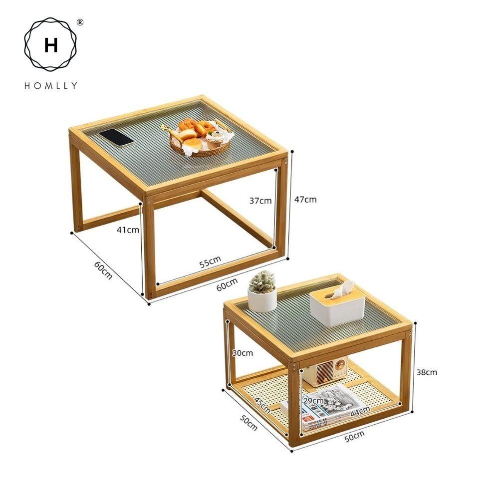 Homlly ika Nesting Living Room Coffee Side Table (Expandable)