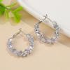 Elegant Personality Creative Fashion Trendy Exquisite Irregular Shining Zircon C-shaped Earrings Party Wedding Zircon Gift