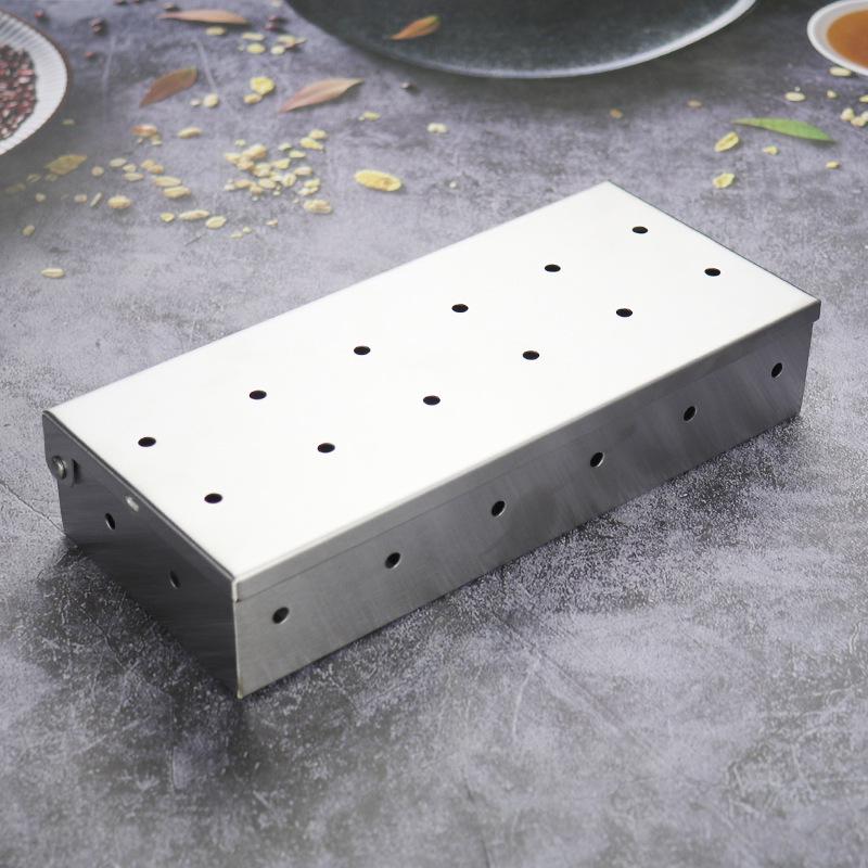 Nerezový udicí box na BBQ - Zesílený box na uzené maso a koření pro venkovní grilování