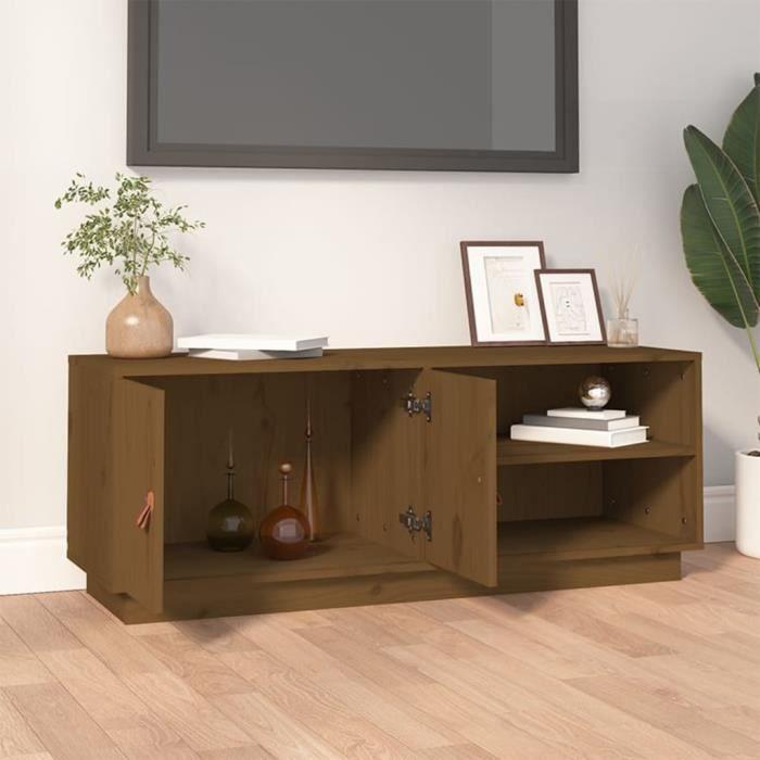 VidaXL Meuble TV Marron miel 105x34x40 cm Bois de pin massif 818223