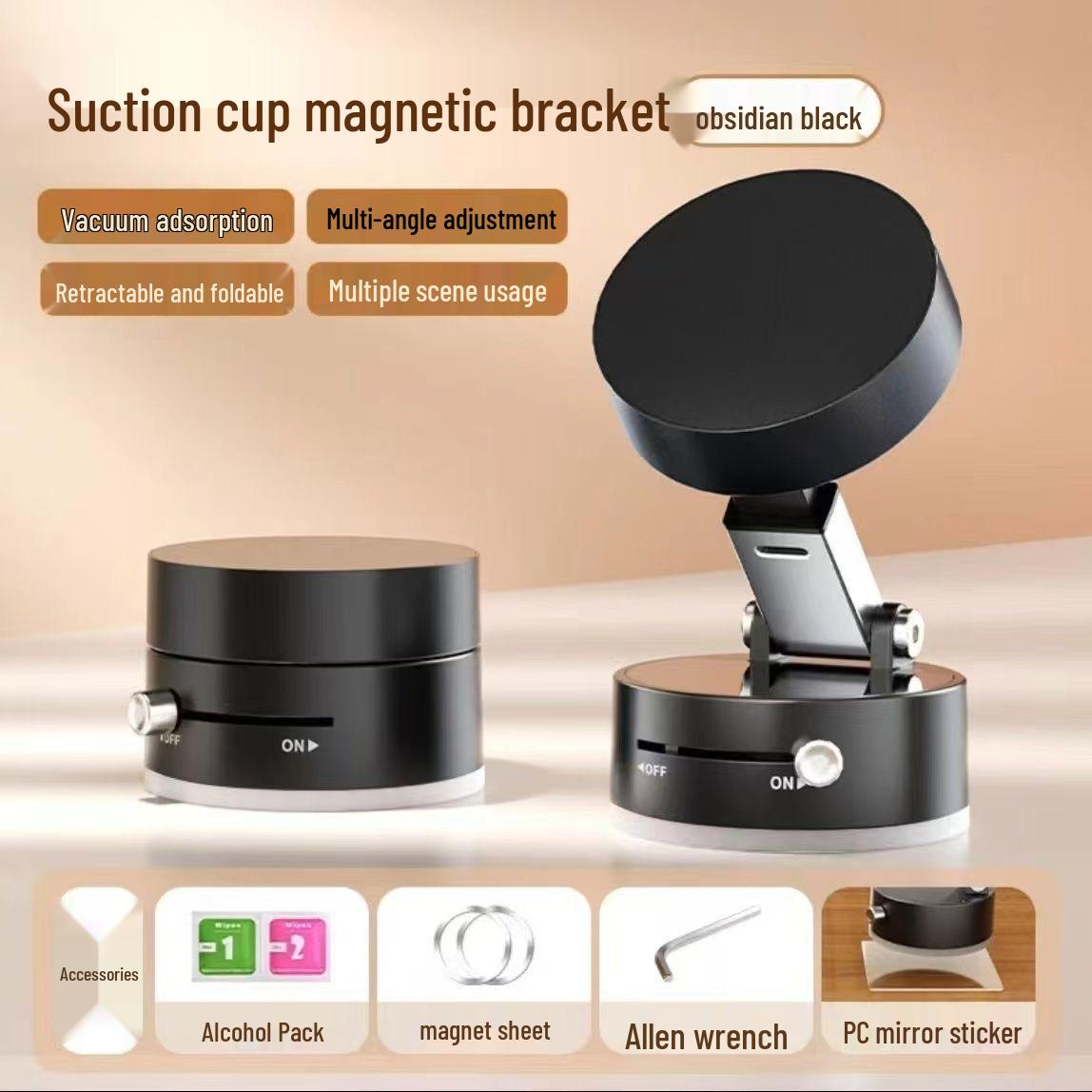 Dual-Sided Magnetic Phone Holder: Versatile Vacuum Mount for Multiple Uses