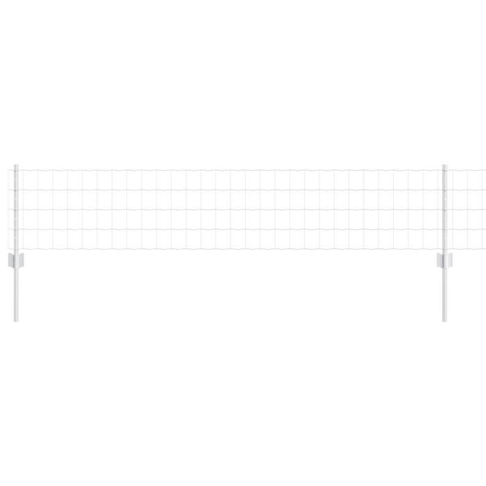 VidaXL Clôture Euro avec 5 poteaux U Argent 0,4x10 m Acier 3336168
