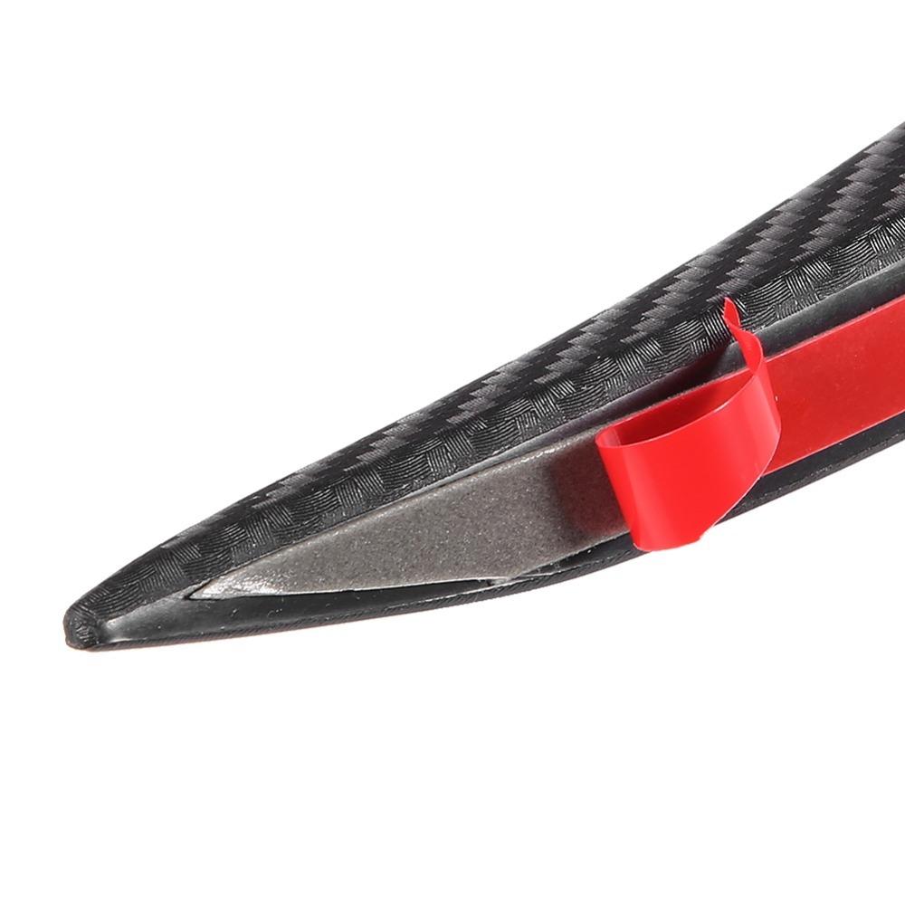 6PCS Universal Car Bumper Fin Black Carbon Fiber Texture Car Spoiler Lip  Front Bumper Decoration