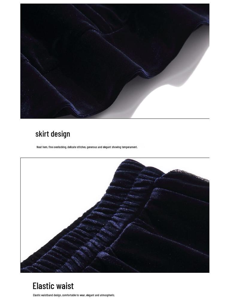 Women's Autumn 2023 Golden Velvet Two-Piece Set: Loose Long Sleeve Sweatshirt & Casual Pants for Middle-Aged Moms