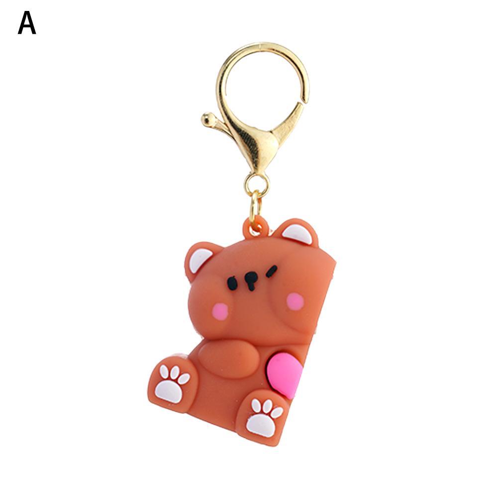 1Pair Cute Resin Bear Couple Magnetic Keychain Cartoon Animal Doll Bag Pendant Kawaii Key Chains Gifts Lovers Ornaments