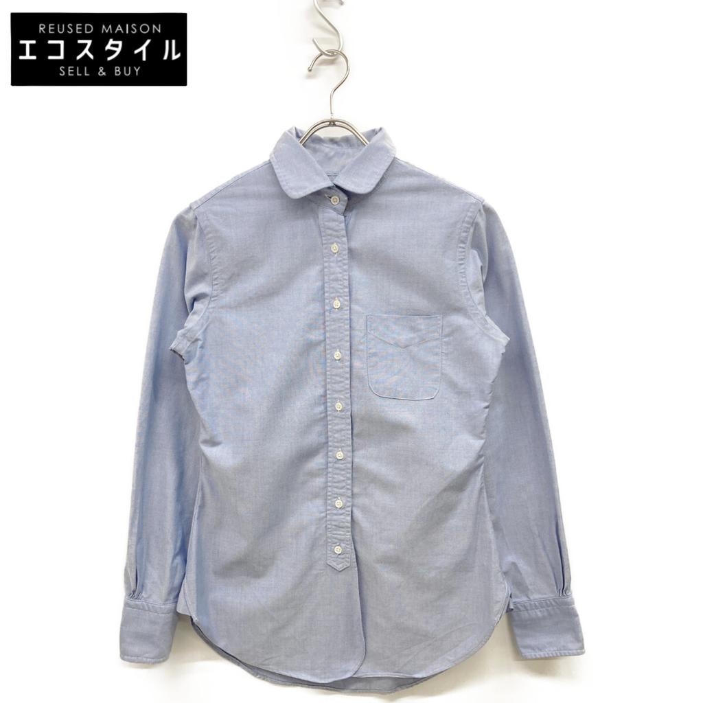 Brooks Brothers x Thom Browne sax blue oxford shirt tops BB0 blueUsed