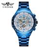 T-WINNER 8067 Men's Skeleton Automatic Mechanical Watch with Transparent Back – Business Style