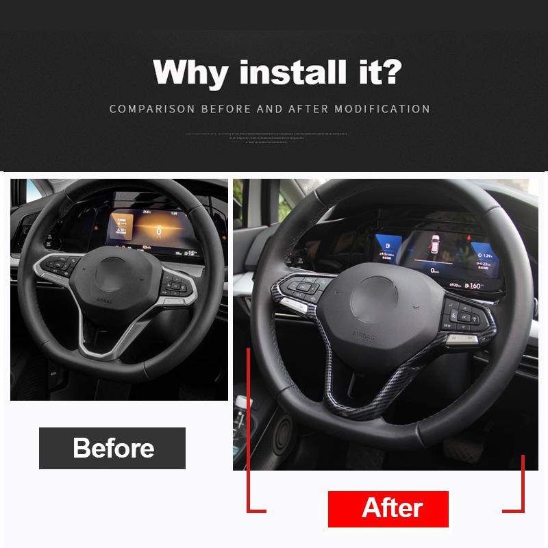 Für Volkswagen VW Golf 8 MK8 2022 Auto lenkrad Taste rahmen Abdeckung Borte Auto Styling Innen Zubehör