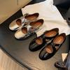 Studiolee Cross Strap Silver Round Head Soft Leather Mary Jane Women's Shoes Light Mouth Flat Shoes