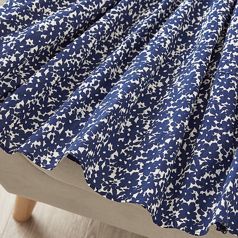 Retro Floral High-Waisted Mid-Length Skirt