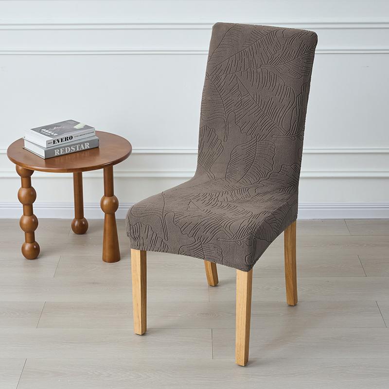 1/2pcs Dining Room Chair Covers Stretch Jacquard Chairs Cover Solid Color Seat Slipcover Removable for Home Hotel Party