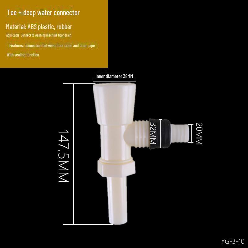 Washing Machine Floor Drain Elbow Tee: Deodorant, Anti-Backflow Pipe Connector